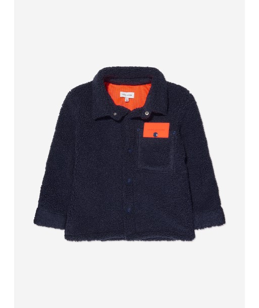 MARC JACOBS Boys Faux Shearling Cardigan in Navy chez Cornerstreet bien 