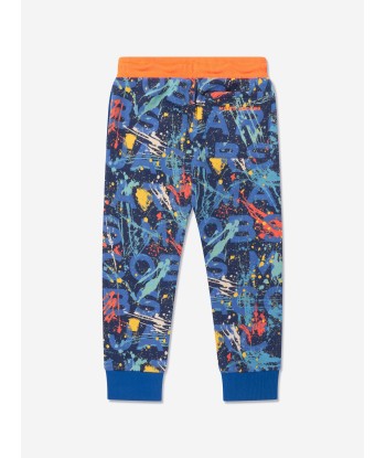 MARC JACOBS Boys Paint Monogram Joggers in Blue ouvre sa boutique