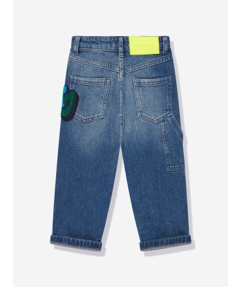 MARC JACOBS Boys Loose Fit Logo Jeans in Blue est présent 