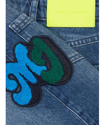 MARC JACOBS Boys Loose Fit Logo Jeans in Blue est présent 