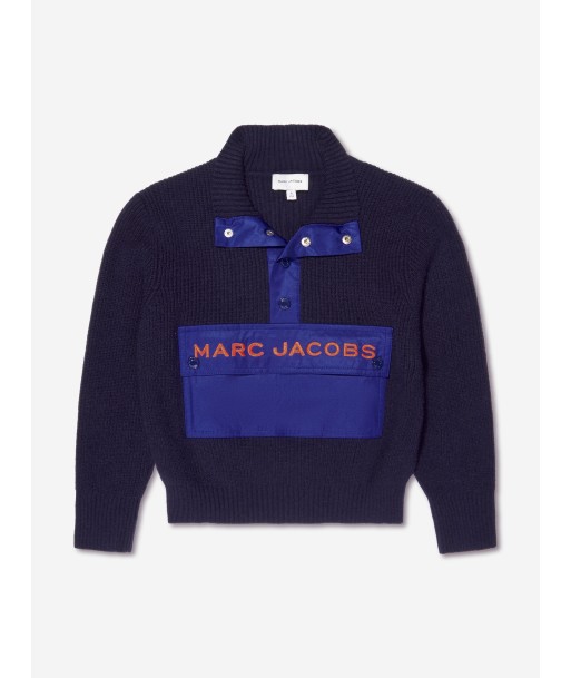 MARC JACOBS Boys High Collar Jumper in Navy en linge