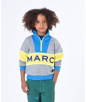 MARC JACOBS Boys Half Zip Sweatshirt in Grey Comment ça marche