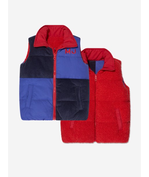 MARC JACOBS Boys Reversible Puffer Gilet in Blue de technologie