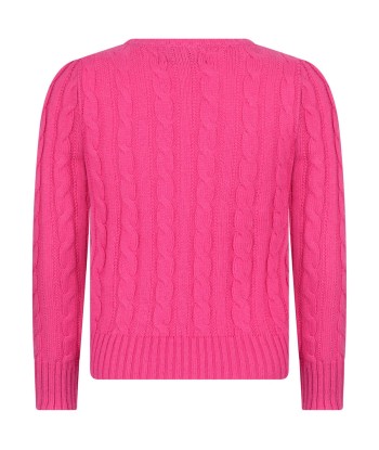 Ralph Lauren Girls Pink Cotton & Wool Blend Polo Sweater Venez découvrir notre 