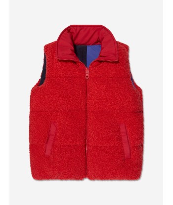 MARC JACOBS Boys Reversible Puffer Gilet in Blue de technologie