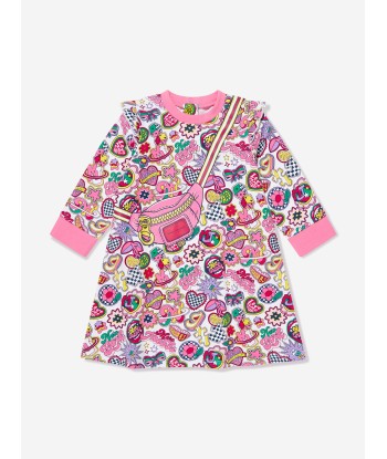 MARC JACOBS Baby Girls Badge And Bag Print Dress in Pink offre 