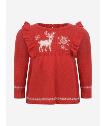 Ralph Lauren Baby Girls Reindeer Sweater pas chere