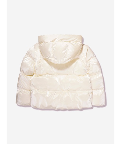 Michael Kors Girls Puffer Jacket With Detachable Sleeves in Cream outlet