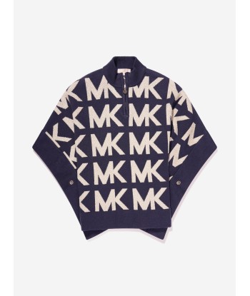 Michael Kors Girls Knitted Cape in Navy la colonne vertébrale