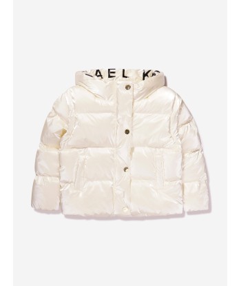 Michael Kors Girls Puffer Jacket With Detachable Sleeves in Cream outlet