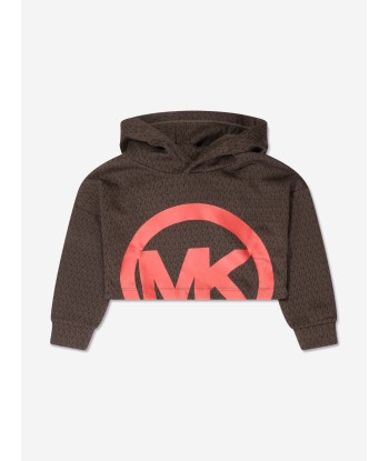 Michael Kors Girls Milano Hoodie in Brown Pour