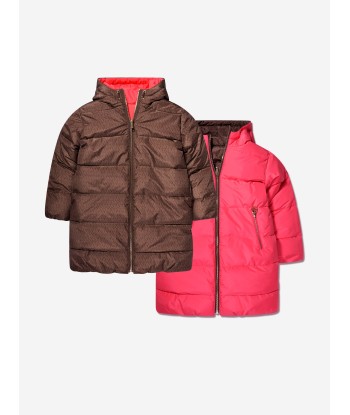 Michael Kors Girls Reversible Puffer Jacket in Pink solde