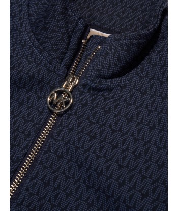 Michael Kors Girls Logo Zip Up Top Navy online