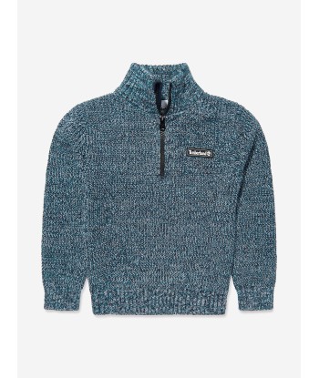 Timberland Boys Half Zip Jumper in Navy Pour