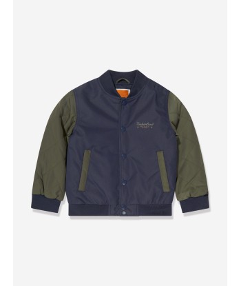 Timberland Boys Logo Bomber Jacket in Navy pas cheres