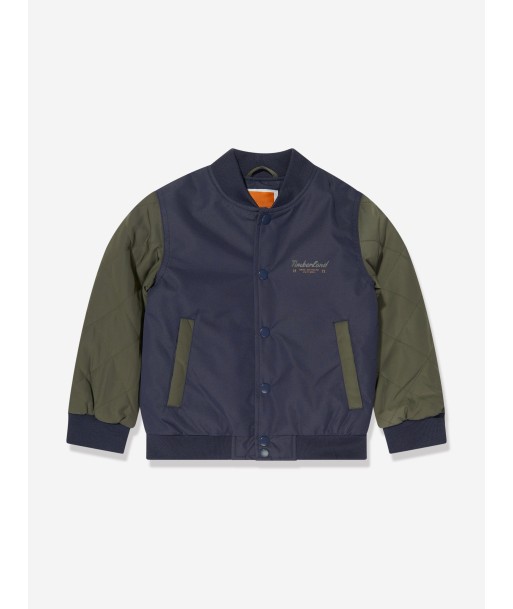 Timberland Boys Logo Bomber Jacket in Navy pas cheres