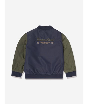 Timberland Boys Logo Bomber Jacket in Navy pas cheres