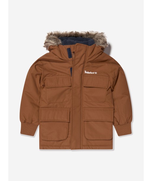 Timberland Boys Hooded Parka in Brown en stock