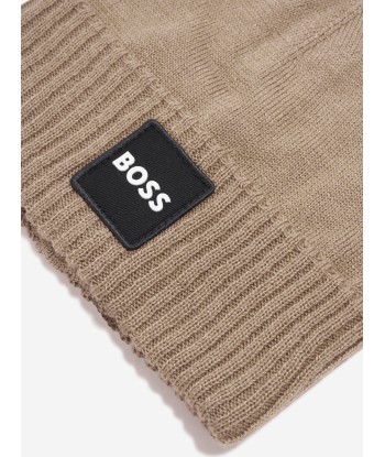 BOSS Boys Pull On Hat in Beige meilleur choix