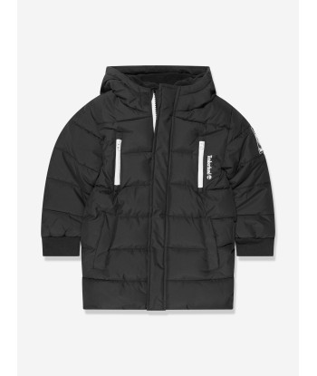 Timberland Boys Long Puffer Jacket in Black outlet