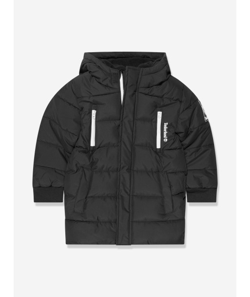 Timberland Boys Long Puffer Jacket in Black outlet