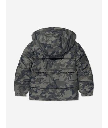 Timberland Boys Camouflage Puffer Jacket in Green Les magasins à Paris