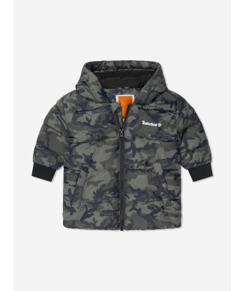 Timberland Baby Boys Camouflage Puffer Jacket in Green hantent personnes