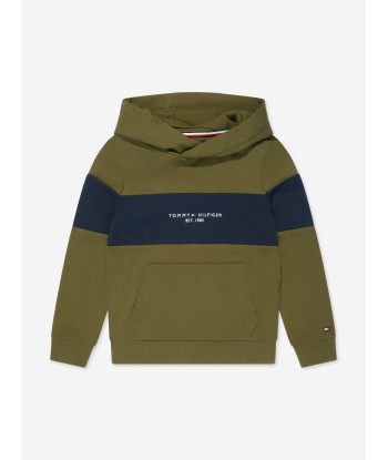 Tommy Hilfiger Boys Essential Colourblock Hoodie in Green basket pas cher