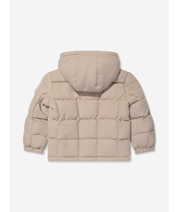 Tommy Hilfiger Boys Square Quilted Longer Jacket in Beige commande en ligne