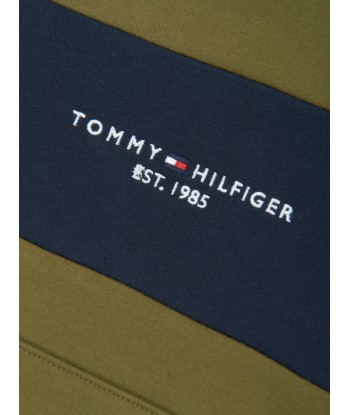 Tommy Hilfiger Boys Essential Colourblock Hoodie in Green basket pas cher