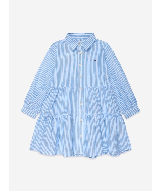 Tommy Hilfiger Girls Lurex Stripe Shirt Dress in Blue shop