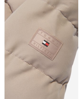 Tommy Hilfiger Boys Square Quilted Longer Jacket in Beige commande en ligne