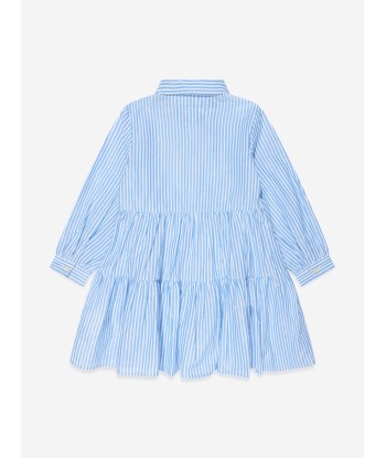 Tommy Hilfiger Girls Lurex Stripe Shirt Dress in Blue shop