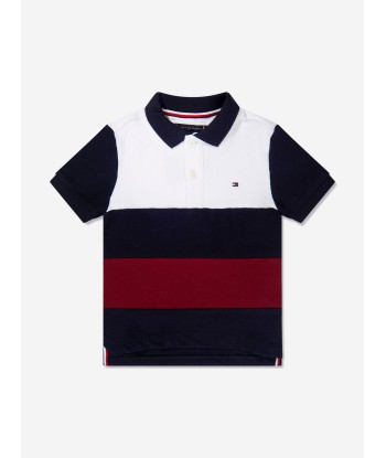 Tommy Hilfiger Boys Colourblock Global Stripe Polo Shirt in Navy d'Europe débarque