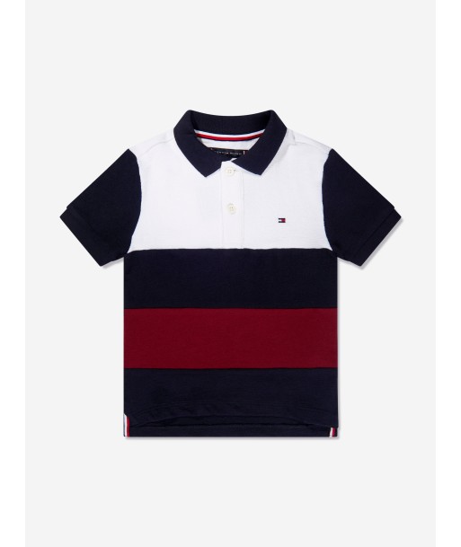 Tommy Hilfiger Boys Colourblock Global Stripe Polo Shirt in Navy d'Europe débarque