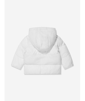 Tommy Hilfiger Baby Teddy Mix Puffer Jacket in White brillant des détails fins