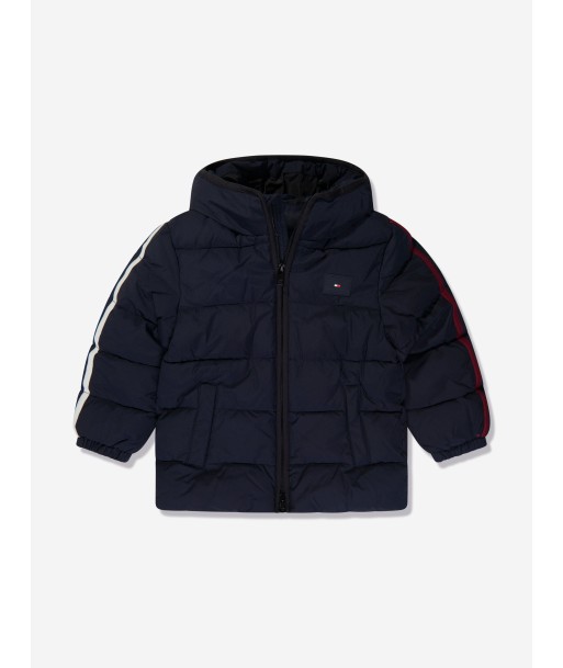 Tommy Hilfiger Boys Longer Puffer Jacket in Navy pas cheres