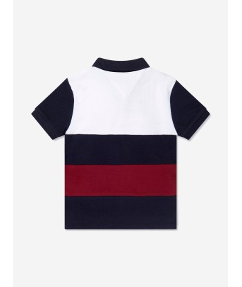 Tommy Hilfiger Boys Colourblock Global Stripe Polo Shirt in Navy d'Europe débarque