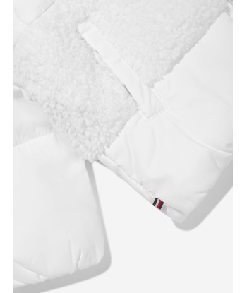 Tommy Hilfiger Baby Teddy Mix Puffer Jacket in White brillant des détails fins