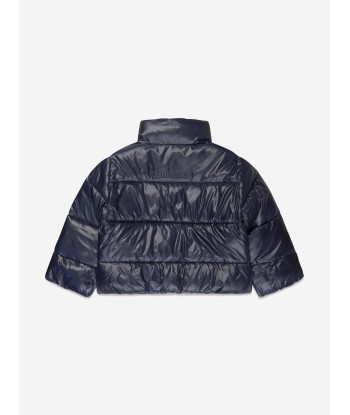 Tommy Hilfiger Girls Glossy Puffer Jacket in Navy destockage