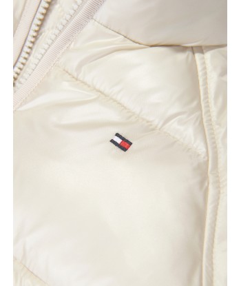 Tommy Hilfiger Girls Global Stripe Puffer Jacket in Beige Venez acheter