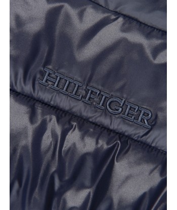 Tommy Hilfiger Girls Glossy Puffer Jacket in Navy destockage