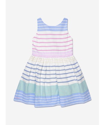 Ralph Lauren Girls Cotton Striped Fit And Flare Dress prix