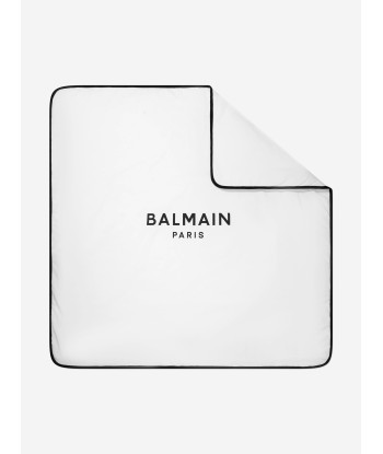 Balmain Baby Logo Blanket in White livraison gratuite