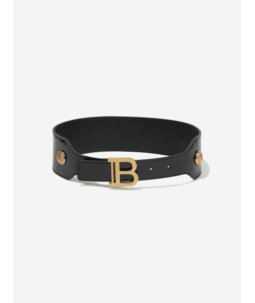 Balmain Girls Varnished Leather Belt in Black 50-70% off 