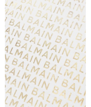 Balmain Baby Logo Print Blanket in Gold vous aussi creer 