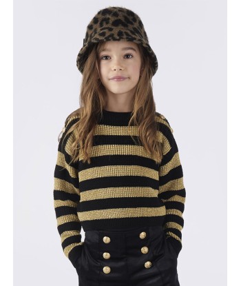 Balmain Girls Leopard Bucket Hat in Brown À commander