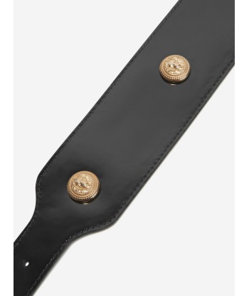 Balmain Girls Varnished Leather Belt in Black 50-70% off 