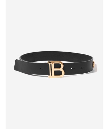 Balmain Kids Leather Belt in Black Vous souhaitez 