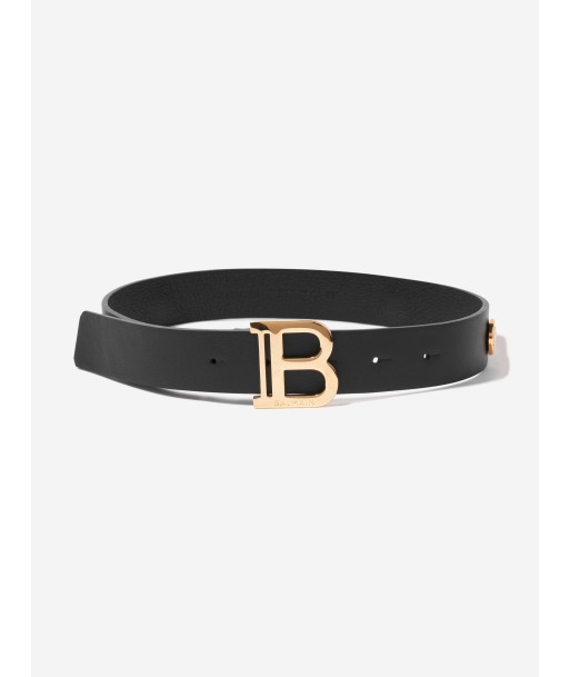 Balmain Kids Leather Belt in Black Vous souhaitez 